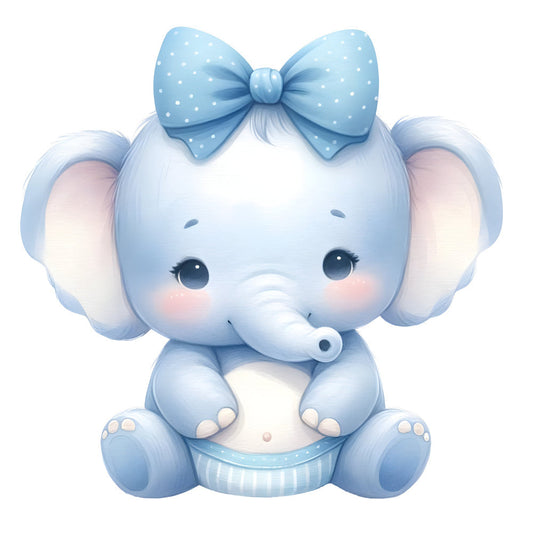 Baby Boy Elephant Fabric Panel 4