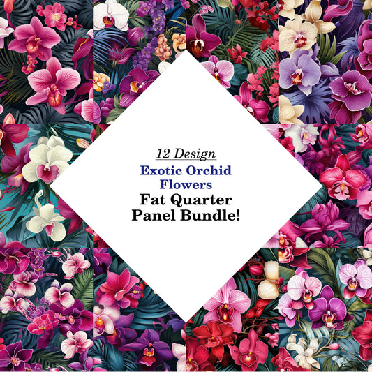 Exotic Orchid Flowers Fat Quarter Bundle
