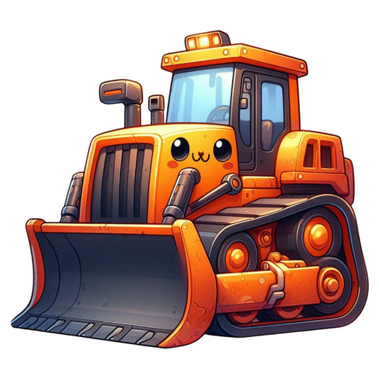 Cute Construction Characters Fabric Panel 23