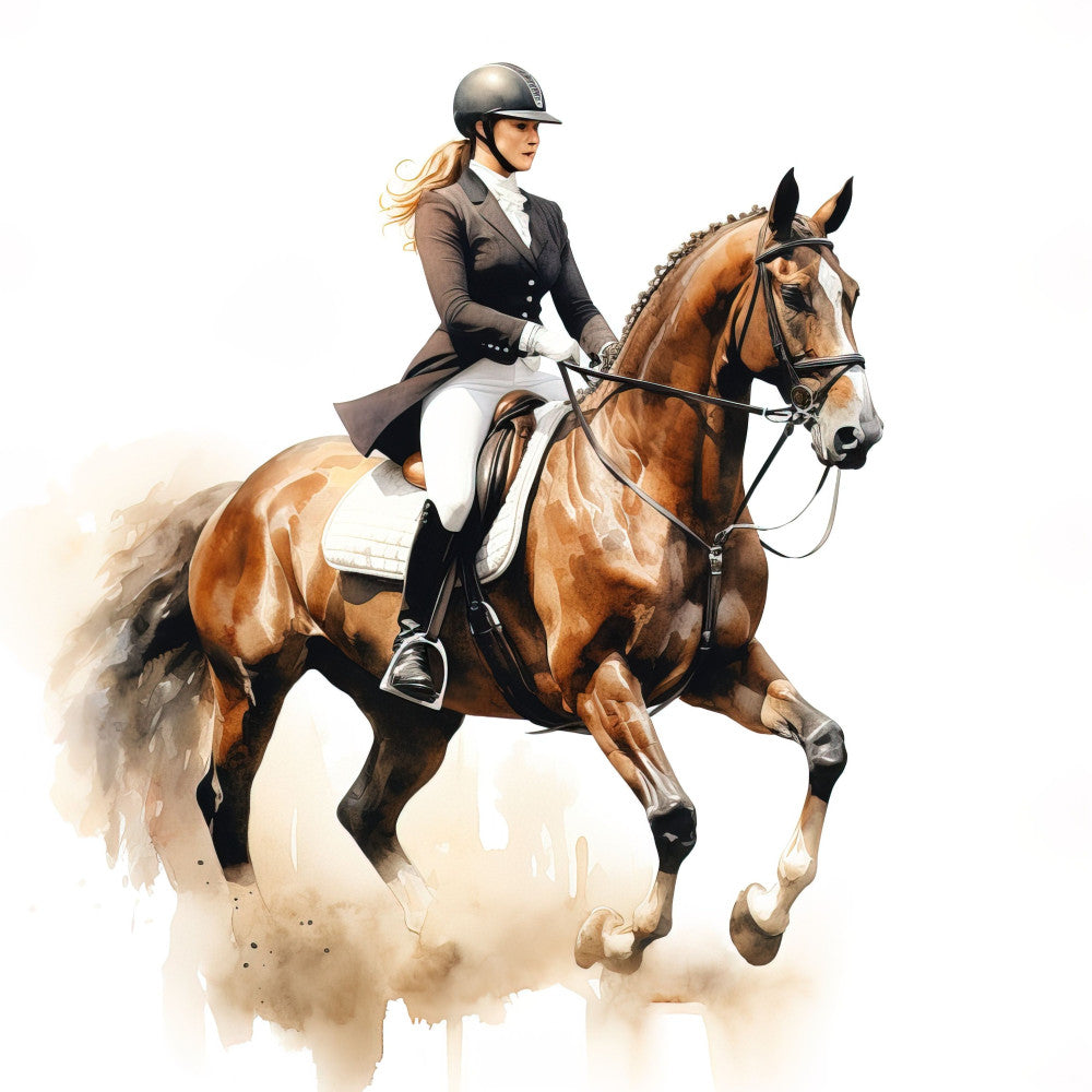 Elegant Equestrian Art Fabric Panel 4