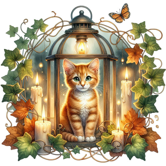 Autumn Cats Fabric Panel 90