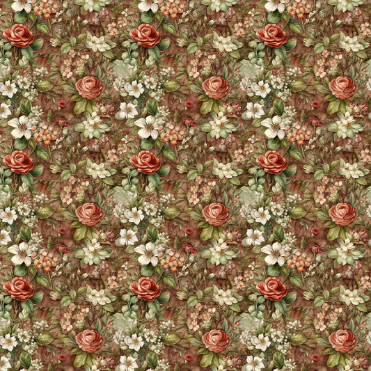 English Garden Pattern 3 Quilting Cotton Fabric