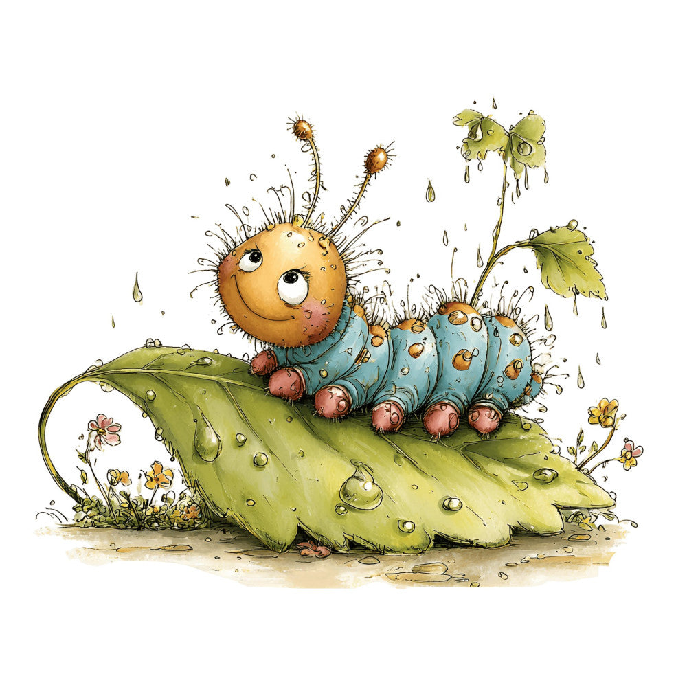 Whimsical Caterpillar Fabric Panel 31