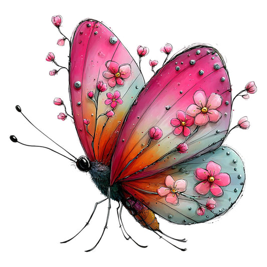 Whimsical Summer Butterfly Fabric Panel 8