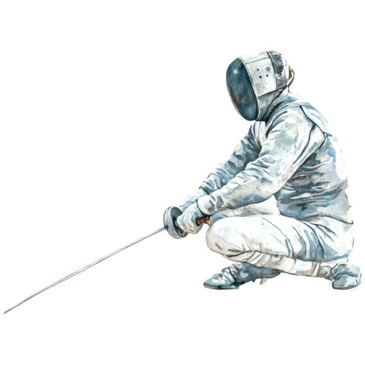 Watercolor Fencing Fabric Panel 6