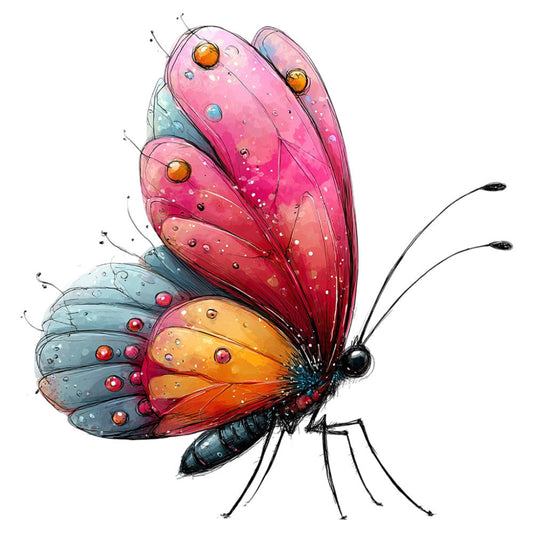 Whimsical Summer Butterfly Fabric Panel 38