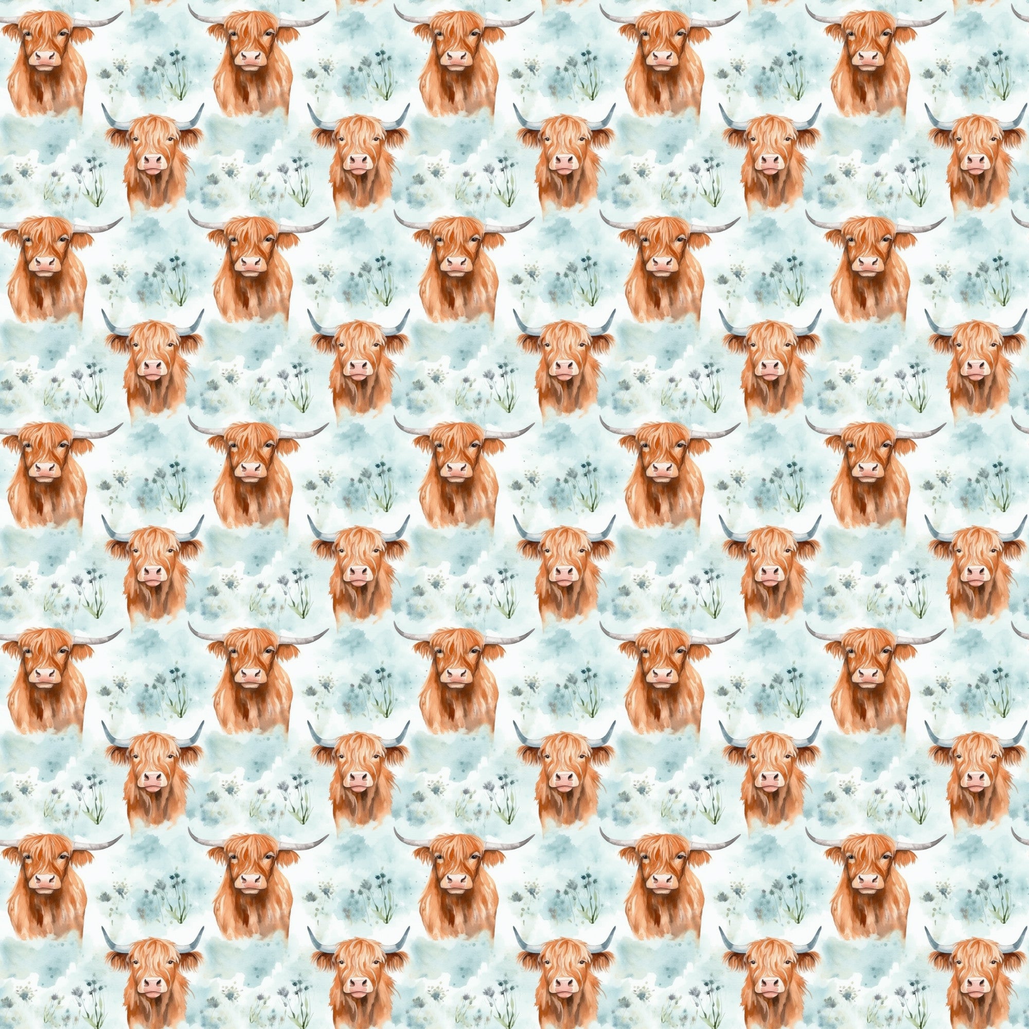 Funky Highland Cows Pattern 11 Quilting Cotton Fabric – FabricMegaStore.com