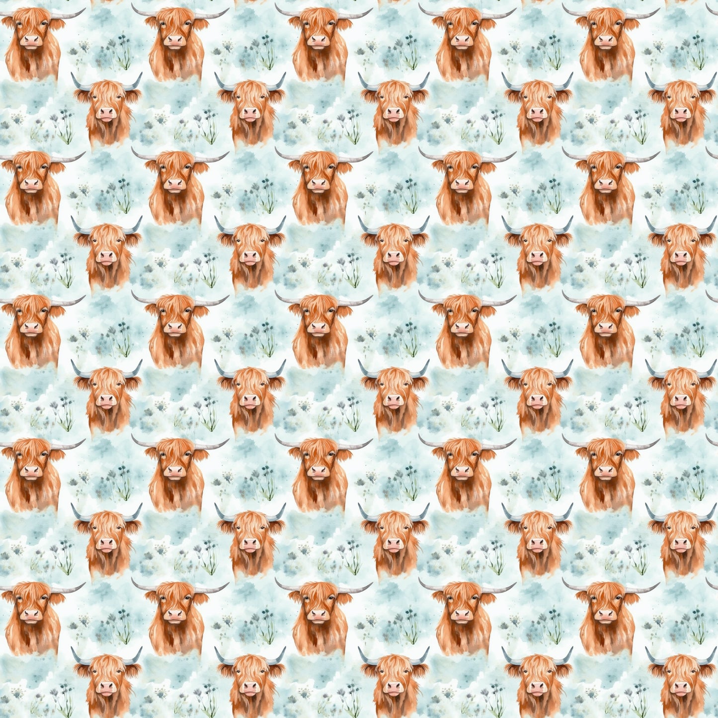Funky Highland Cows Pattern 11 Quilting Cotton Fabric