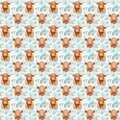 Funky Highland Cows Pattern 11 Quilting Cotton Fabric