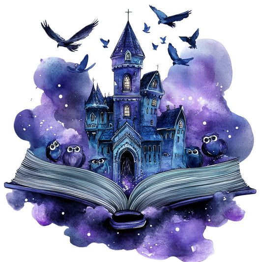 Halloween Books Fabric Panel 4