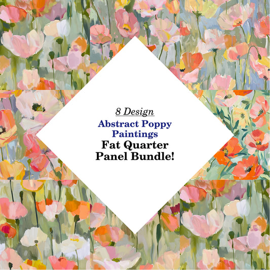 Abstract Poppy Paintings Fat Quarter Bundle
