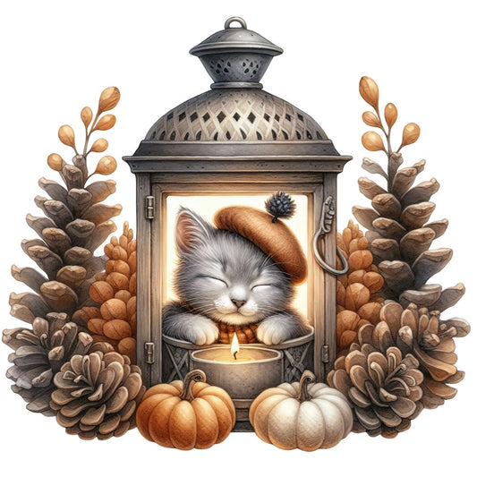 Autumn Cats Fabric Panel 5