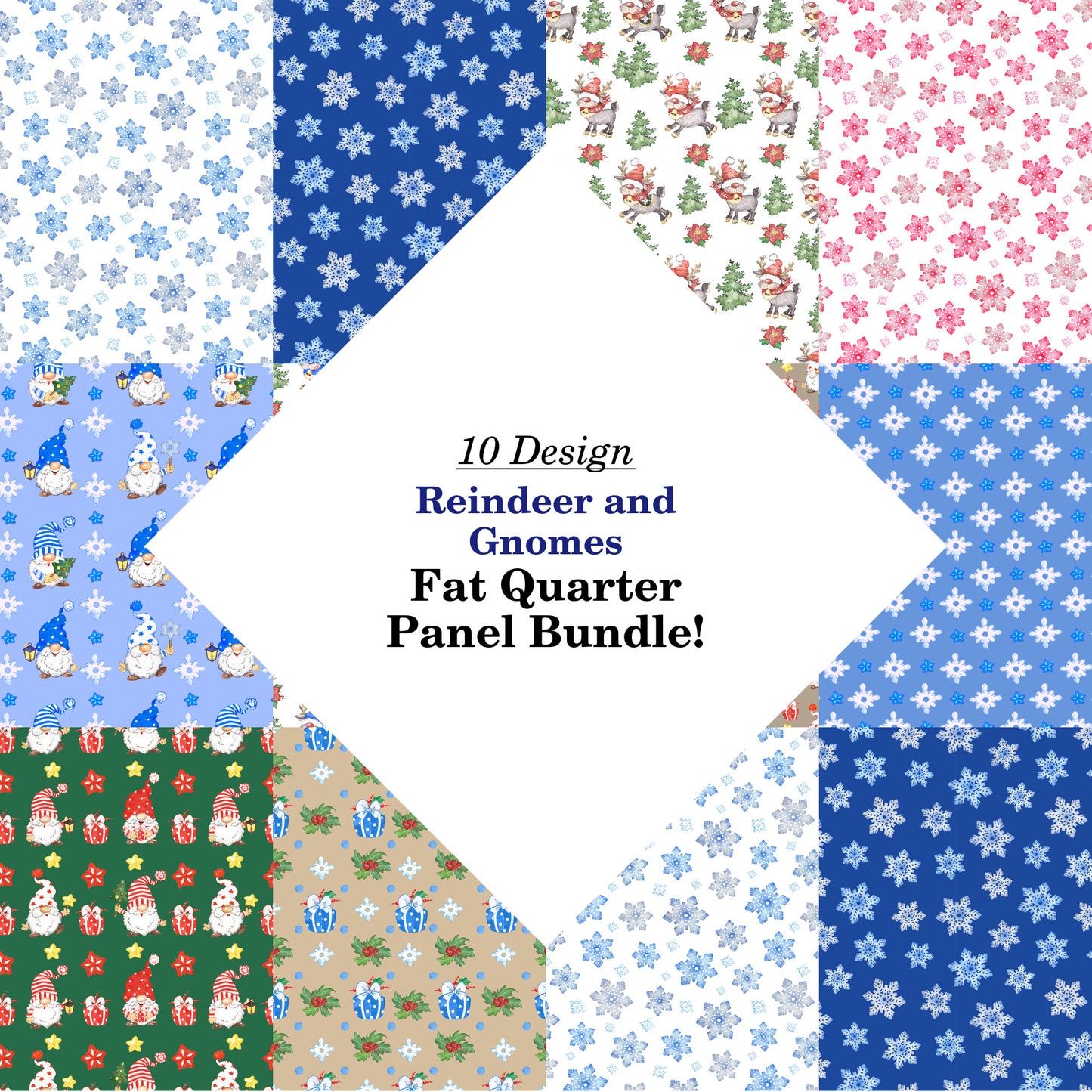 Reindeer and Gnomes Fat Quarter Bundle