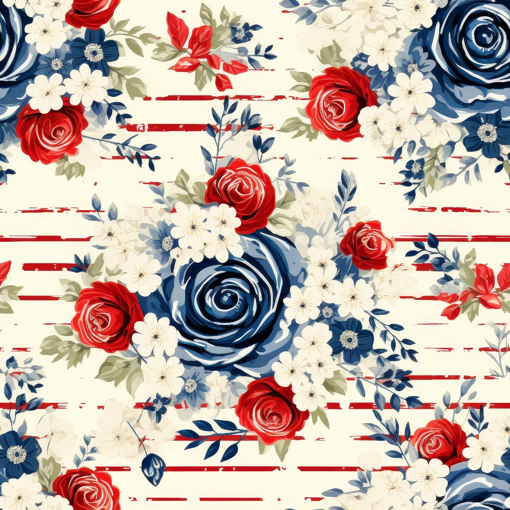 Daily Deal: Patriotic Shabby Chic Pattern 9 Quilting Cotton Fabric - 45" x 3 Yards"