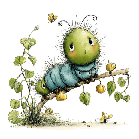 Whimsical Caterpillar Fabric Panel 20
