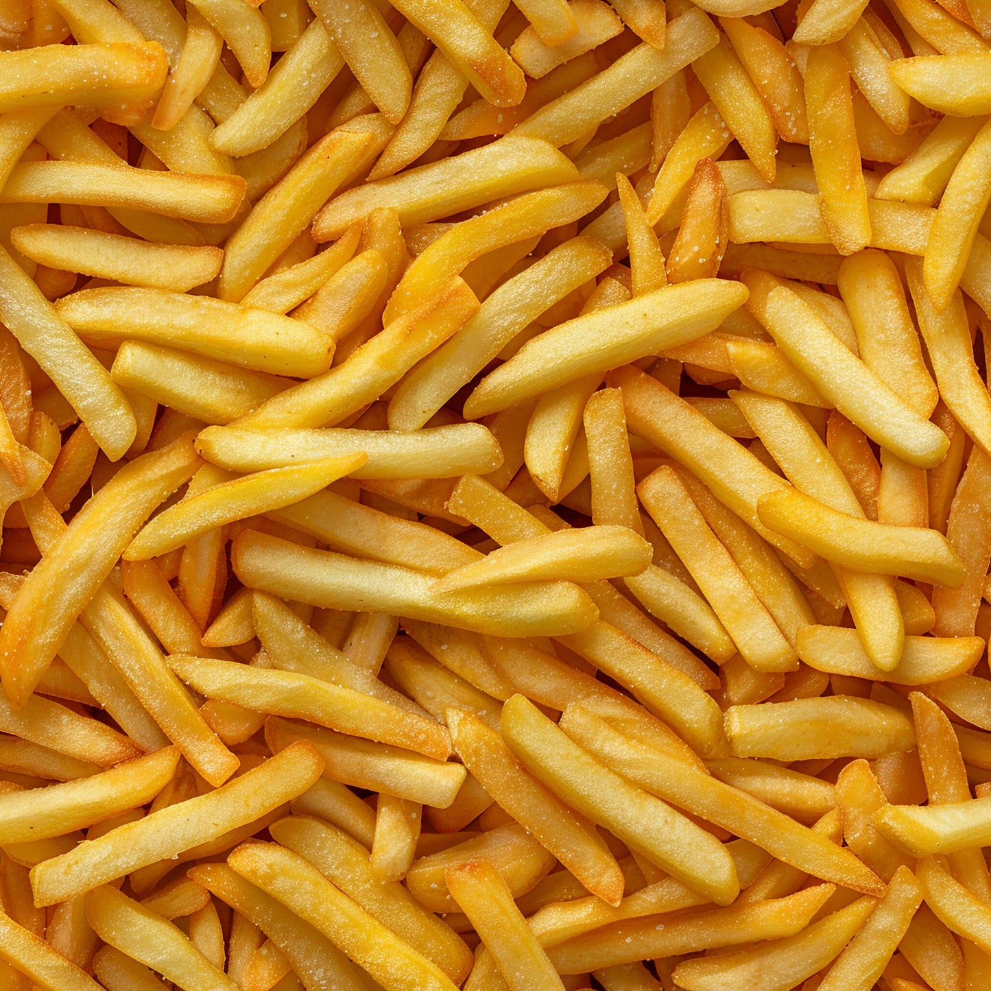 golden yellow, orange, french fries, food pattern, junk food, fast food, realistic style, appetizing, crispy texture, comfort food, snack food, quilting cotton, fabric panel, food illustration, processed food, fried potatoes, golden brown, food theme, culinary pattern, restaurant style
