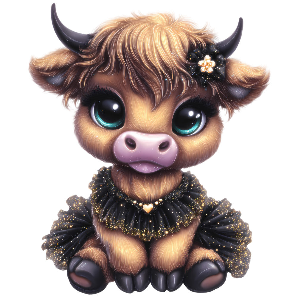 Adorable Highland Cows Fabric Panel 27
