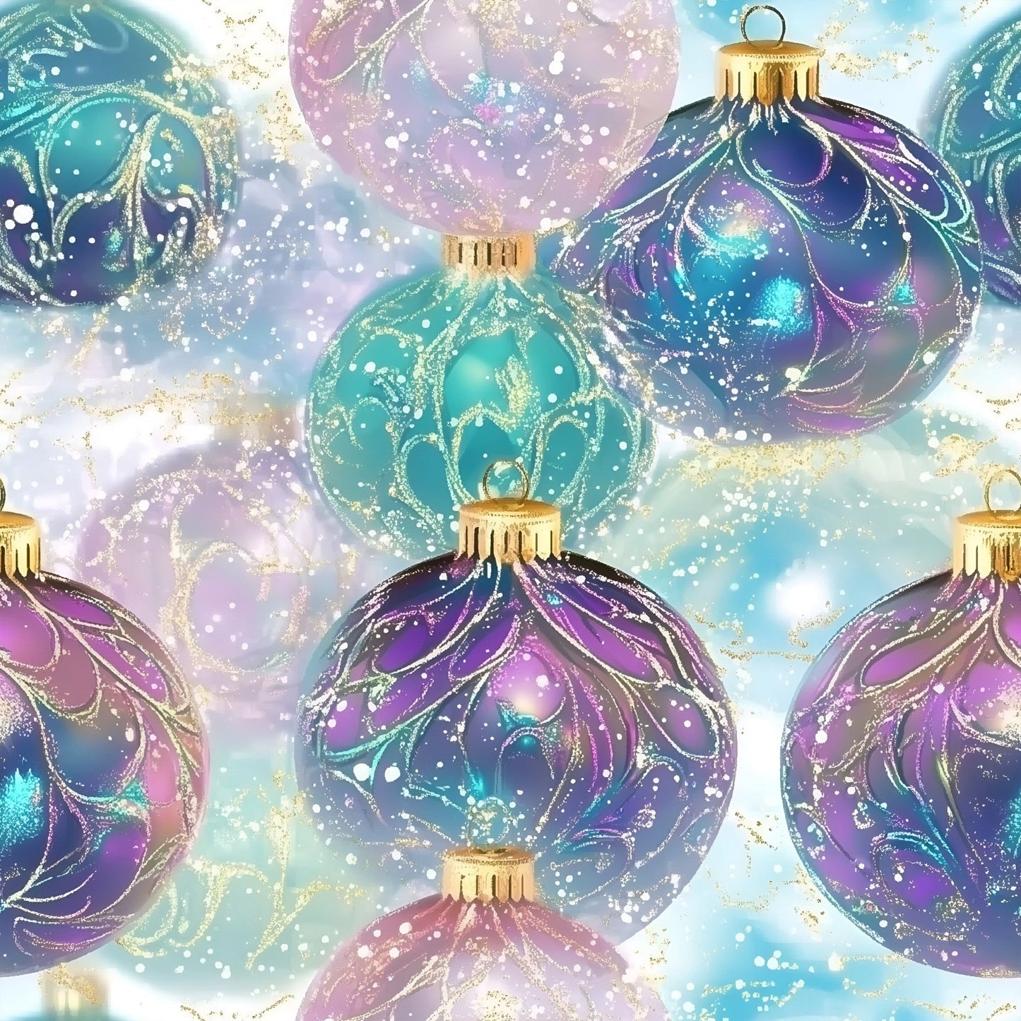 Daily Deal: Celestial Christmas Ornaments Pattern 18 Quilting Cotton Fabric - 45" x 1 Yard"
