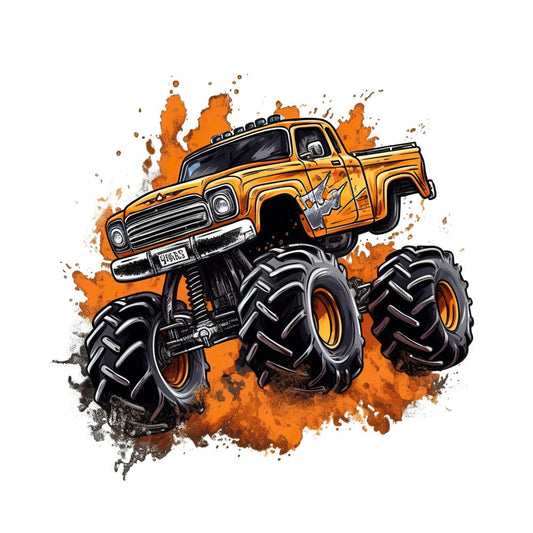 Monster Truck Crushes Fabric Panel 3