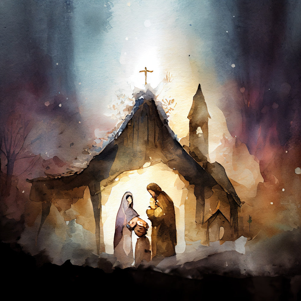 Brushed Nativity Fabric Panel 1