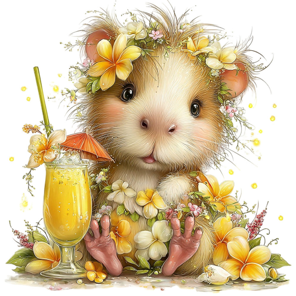 Whimsical Summer Capybara Fabric Panel 4