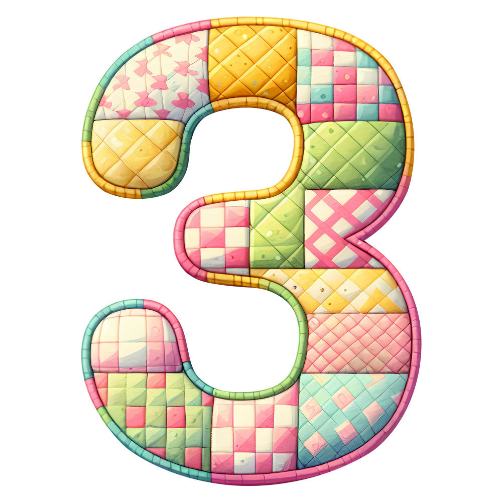 Pink Patchwork Alphabet Fabric Panel 16