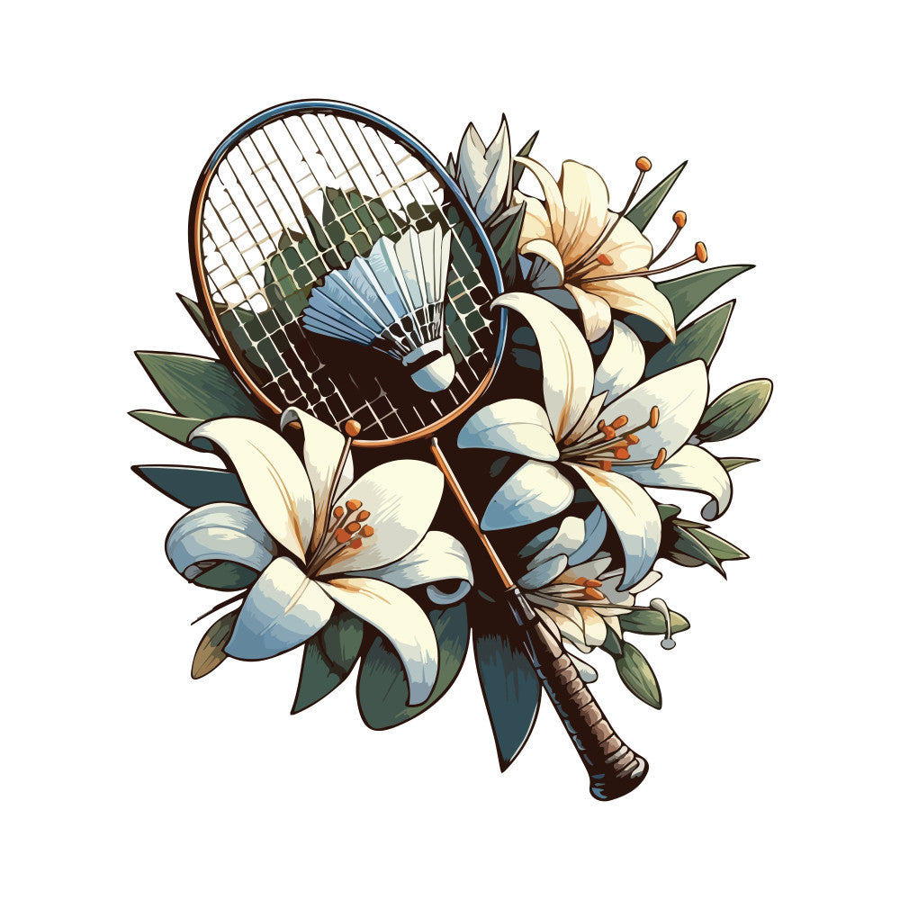 Watercolor-Badminton Fabric Panel 5