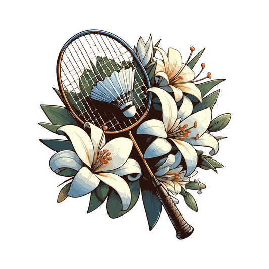 Watercolor-Badminton Fabric Panel 5