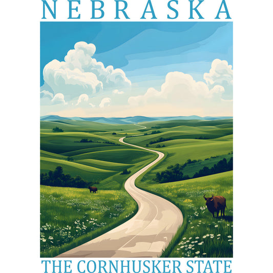 US State Poster Fabric Panel 33