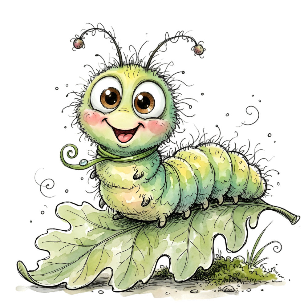 Summer Whimsical Caterpillar Fabric Panel 26