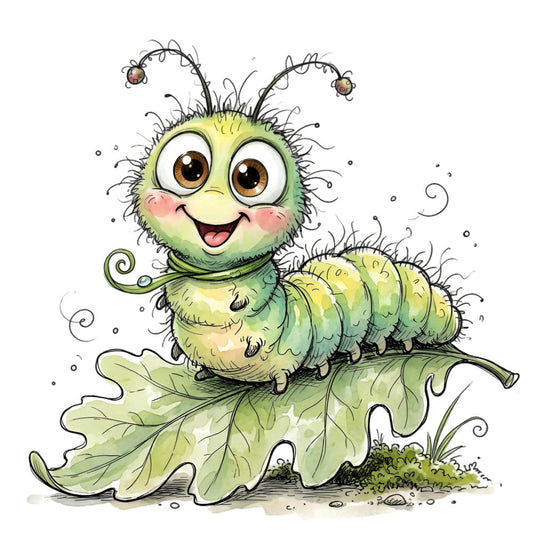 Summer Whimsical Caterpillar Fabric Panel 26