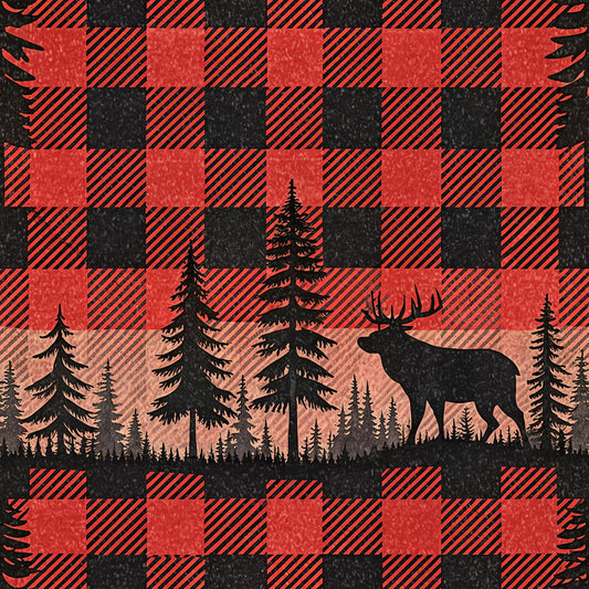 Classic Red and Black Buffalo Plaid Pattern 10 Quilting Cotton Fabric