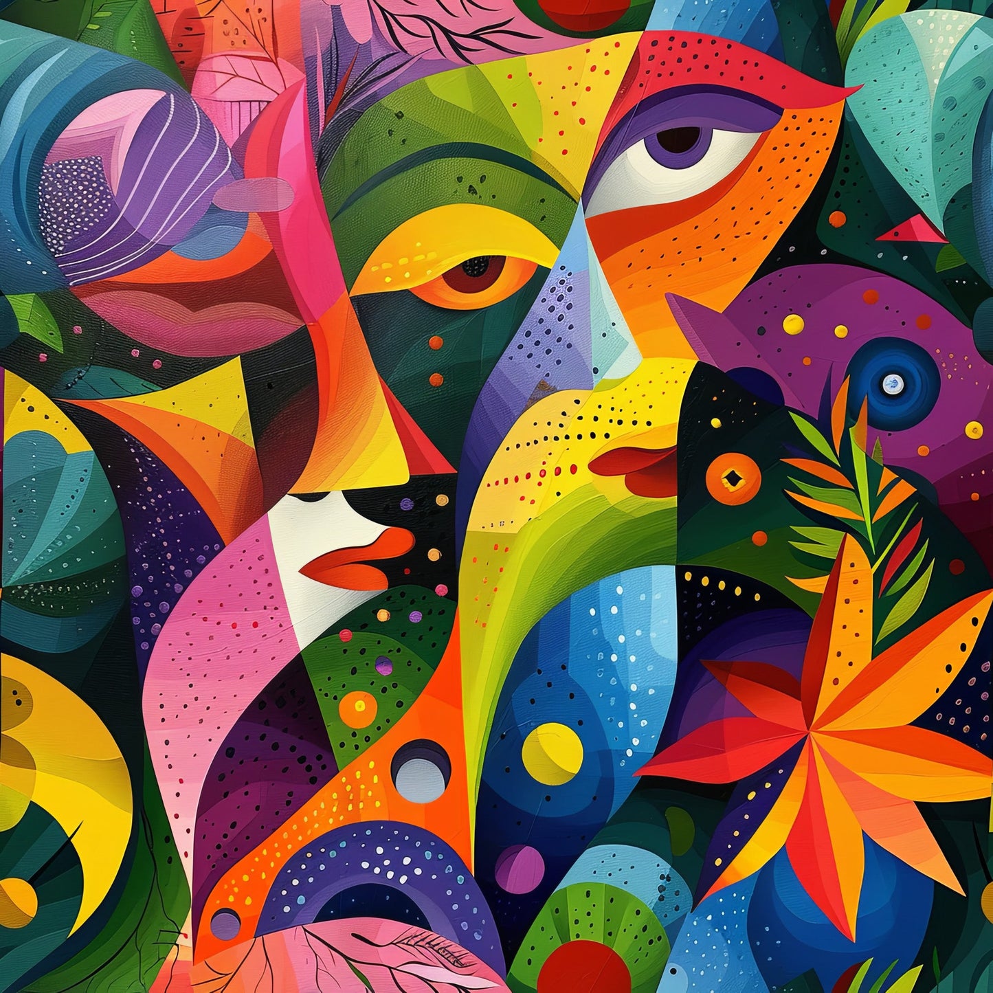 Daily Deal: Psychedelic Painting Pattern 9 Quilting Cotton Fabric - 45" x 1 Yard"