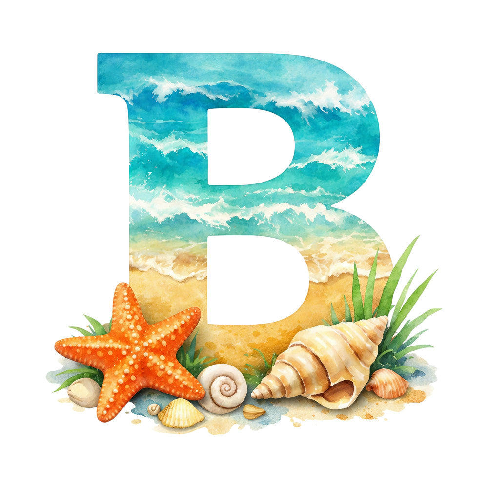 Summer Beach Alphabet Fabric Panel 15