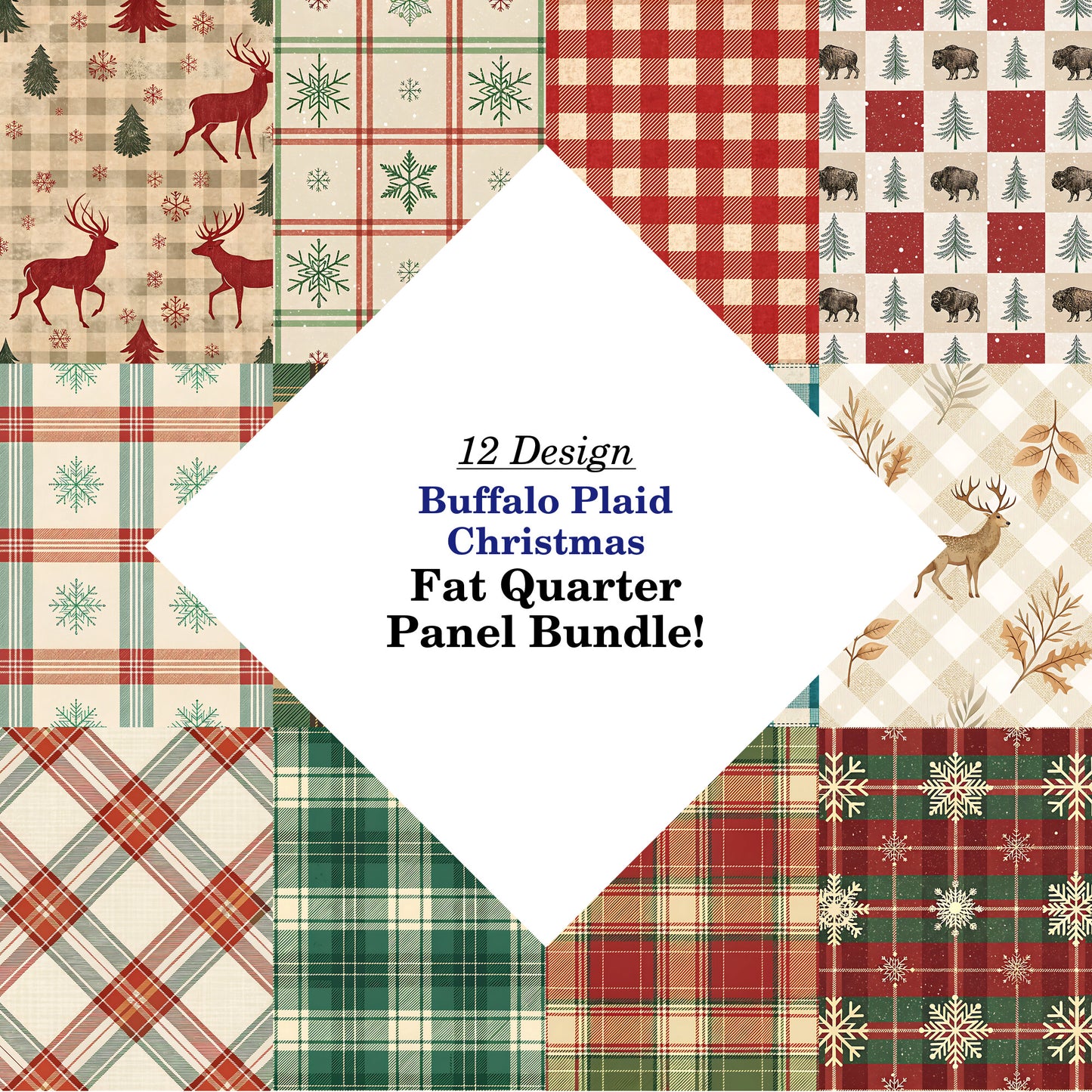 Buffalo Plaid Christmas Fat Quarter Bundle