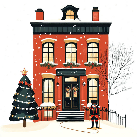Whimsical Christmas House Fabric Panel 16