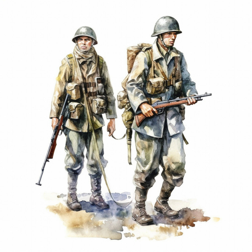 Watercolor Military Fabric Panel 24