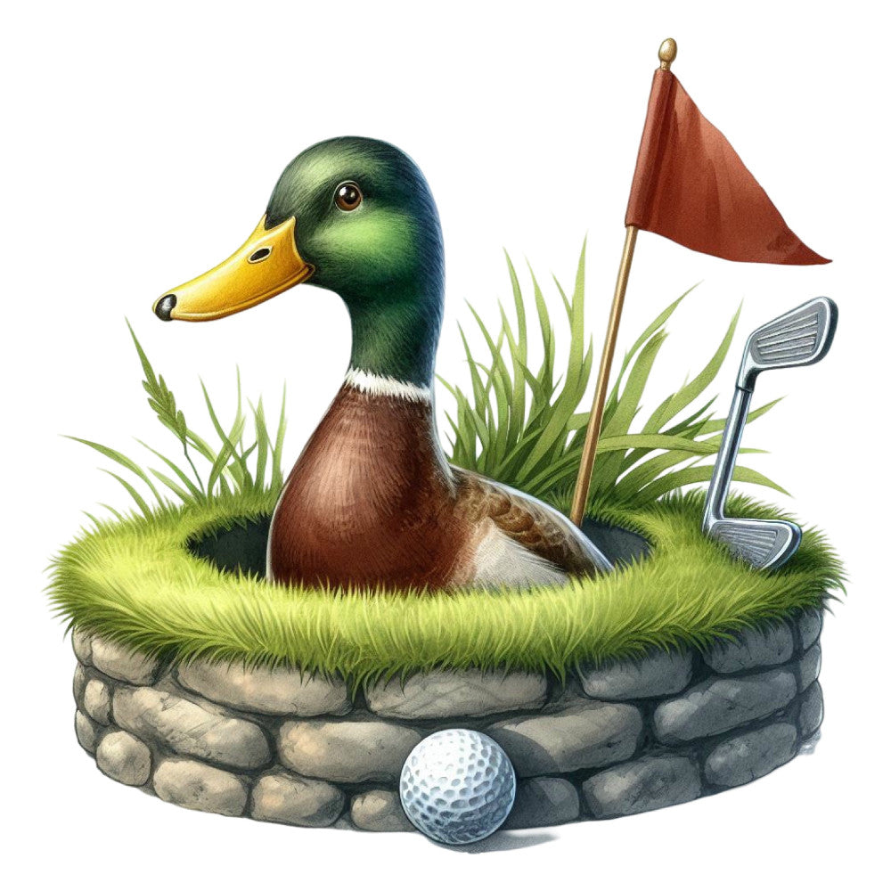 Golfing Mallard Fabric Panel 26