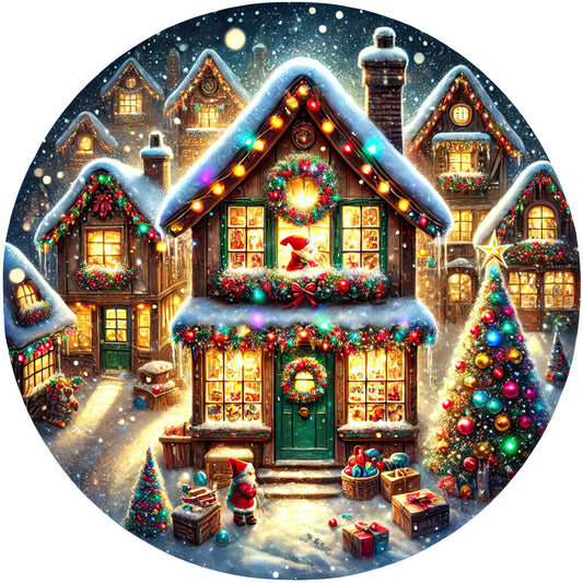 Christmas Villages Fabric Panel 5