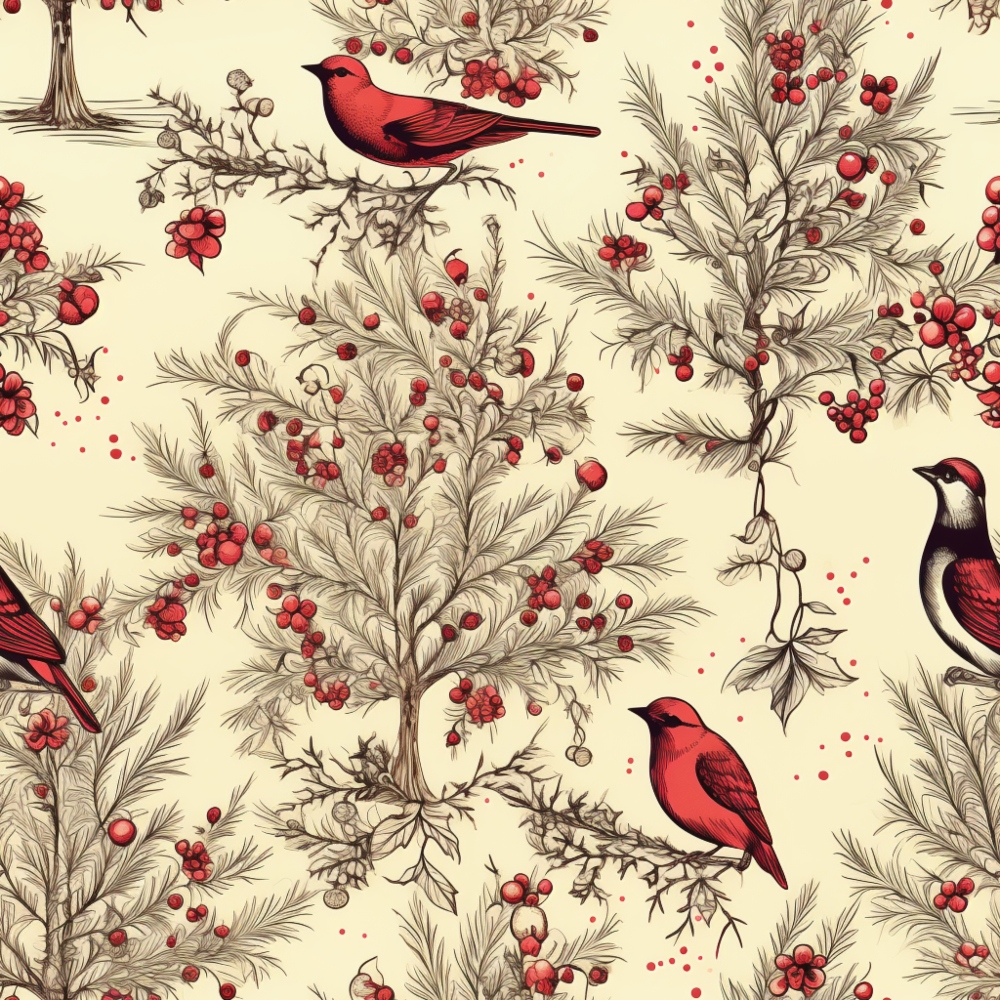 Daily Deal: Vintage Christmas Pattern 18 Quilting Cotton Fabric - 45" x 1 Yard"