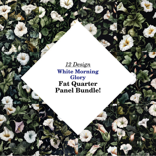 White Morning Glory Fat Quarter Bundle