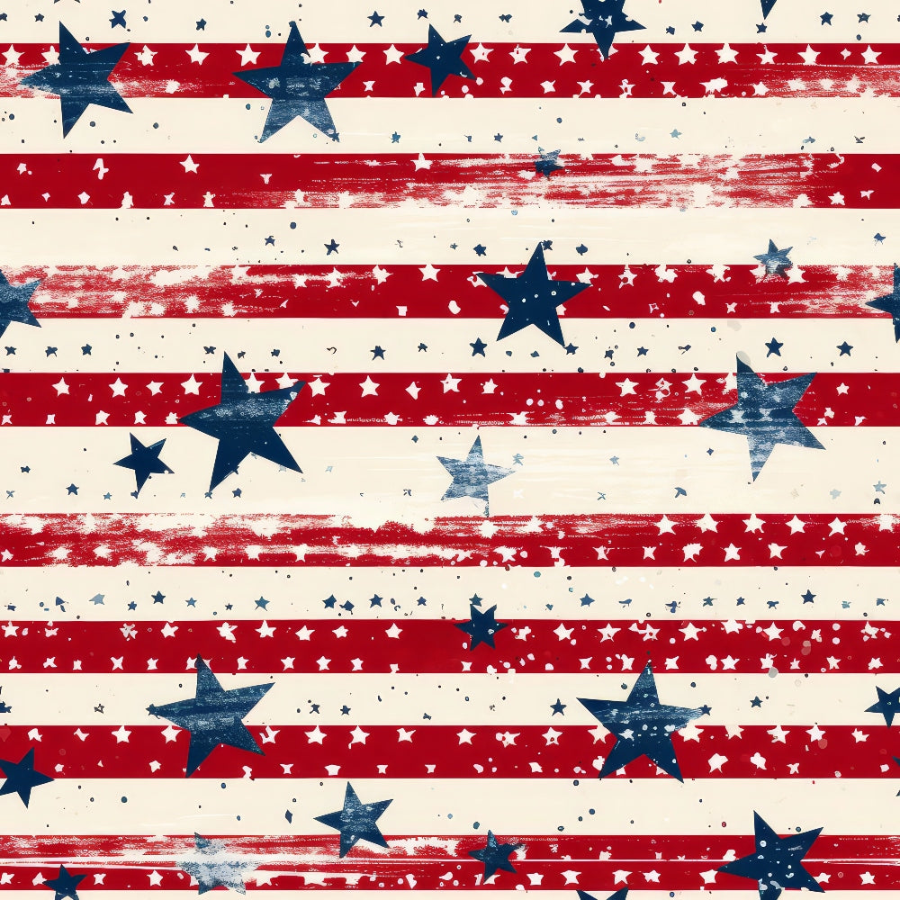 Daily Deal: Patriotic Shabby Chic Pattern 3 Quilting Cotton Fabric - 45" x 1 Yard"