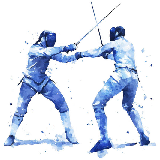 Watercolor Fencing Fabric Panel 3
