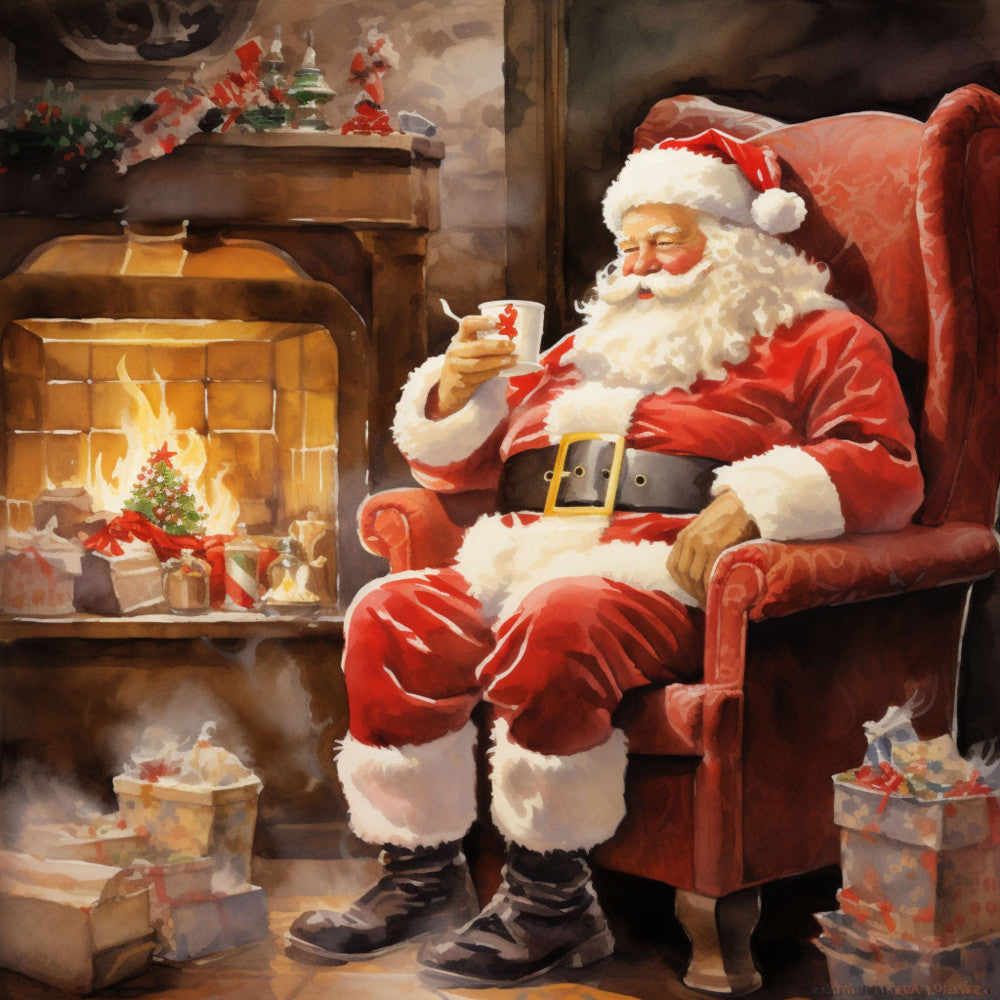 Santa Claus Christmas Scene Fabric Panel 2