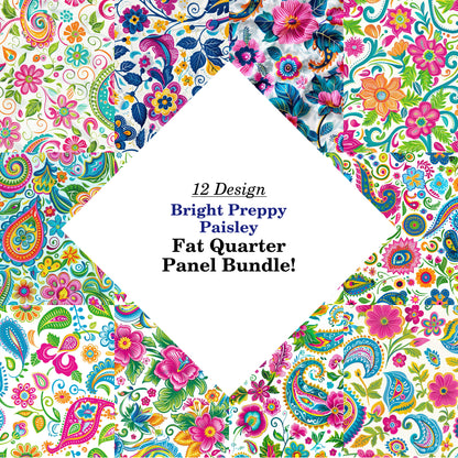 Bright Preppy Paisley Fat Quarter Bundle