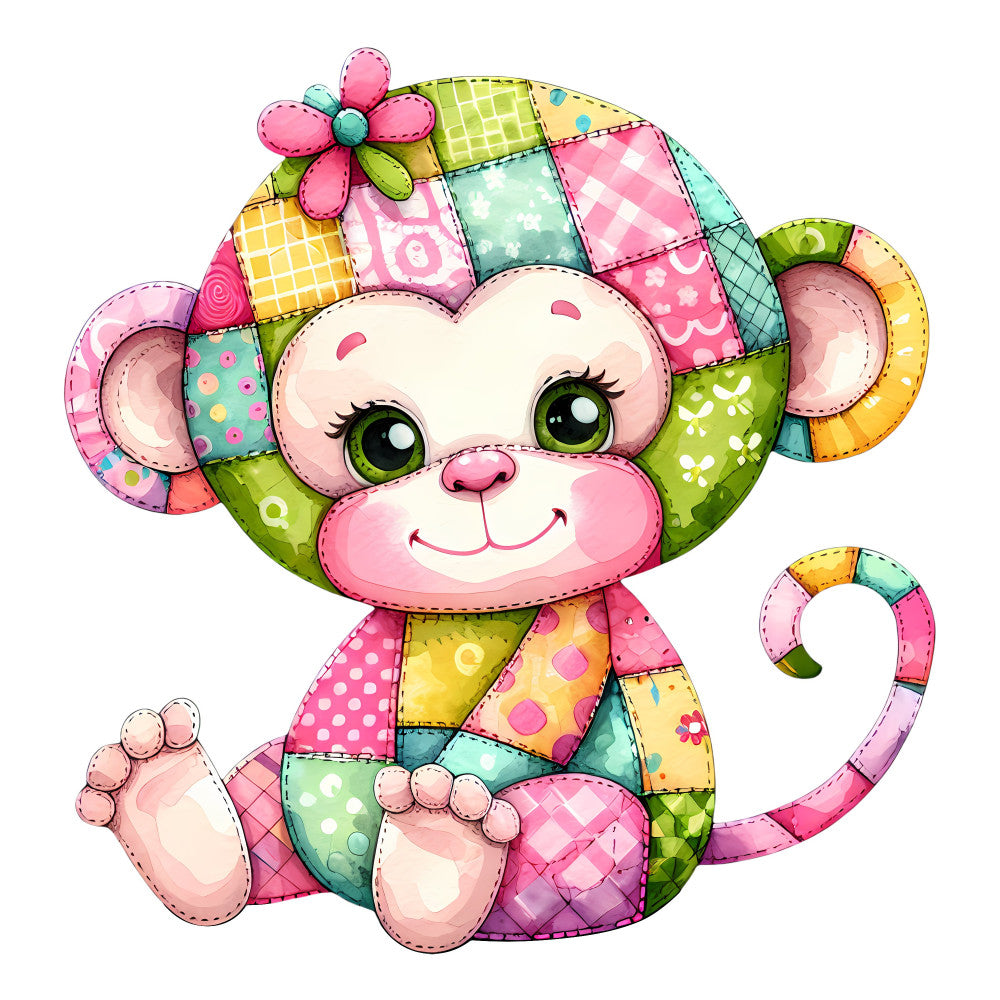 Pink Patchwork Alphabet Fabric Panel 6