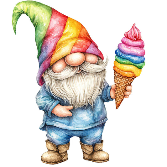 Ice Cream Gnome Fabric Panel 11
