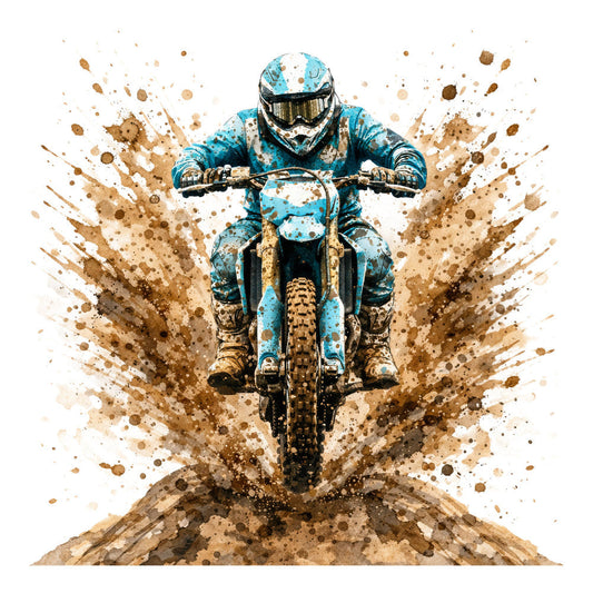 Watercolor Dirt Bike Fabric Panel 5