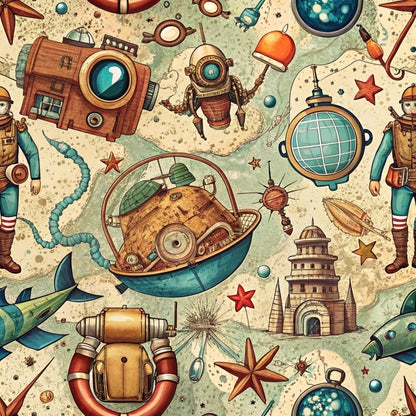 Magical Sea Pattern 15 Quilting Cotton Fabric