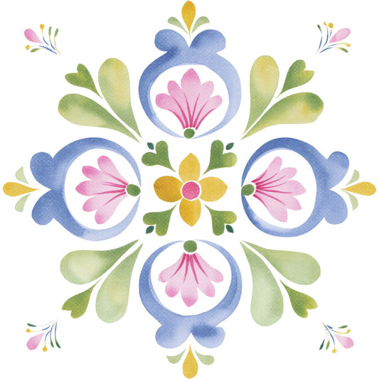 Floral Kaleidoscope Fabric Panel 22